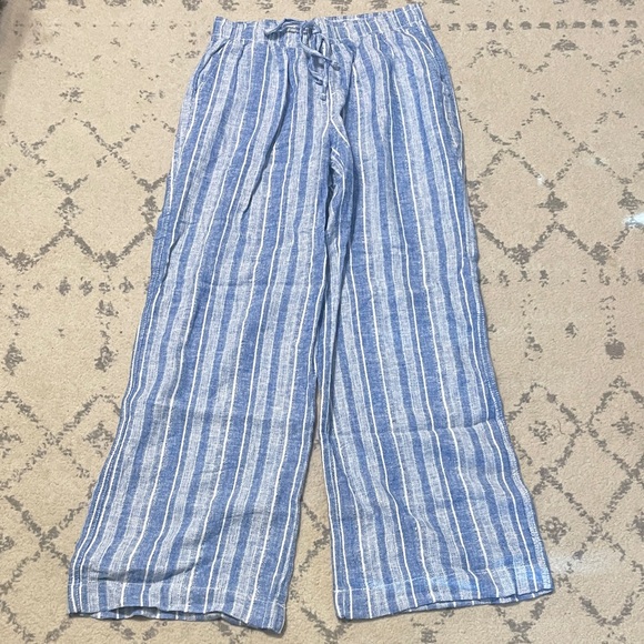 Briggs New York Blue and White Striped Wide Leg Pants Size M - Picture 1 of 4